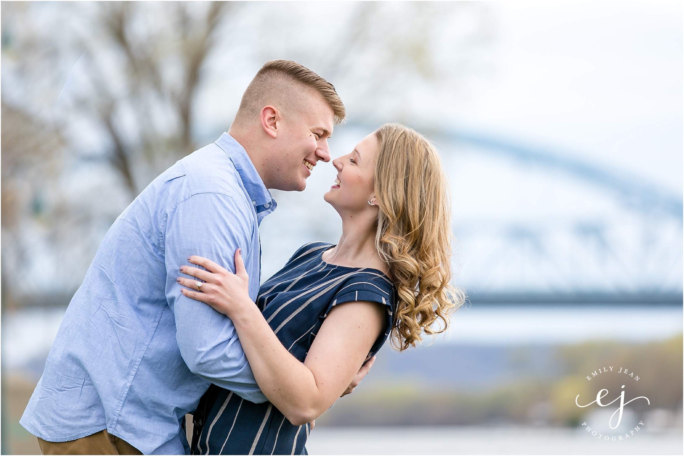 Engaged Couple engagement session spring Downtown La Crosse