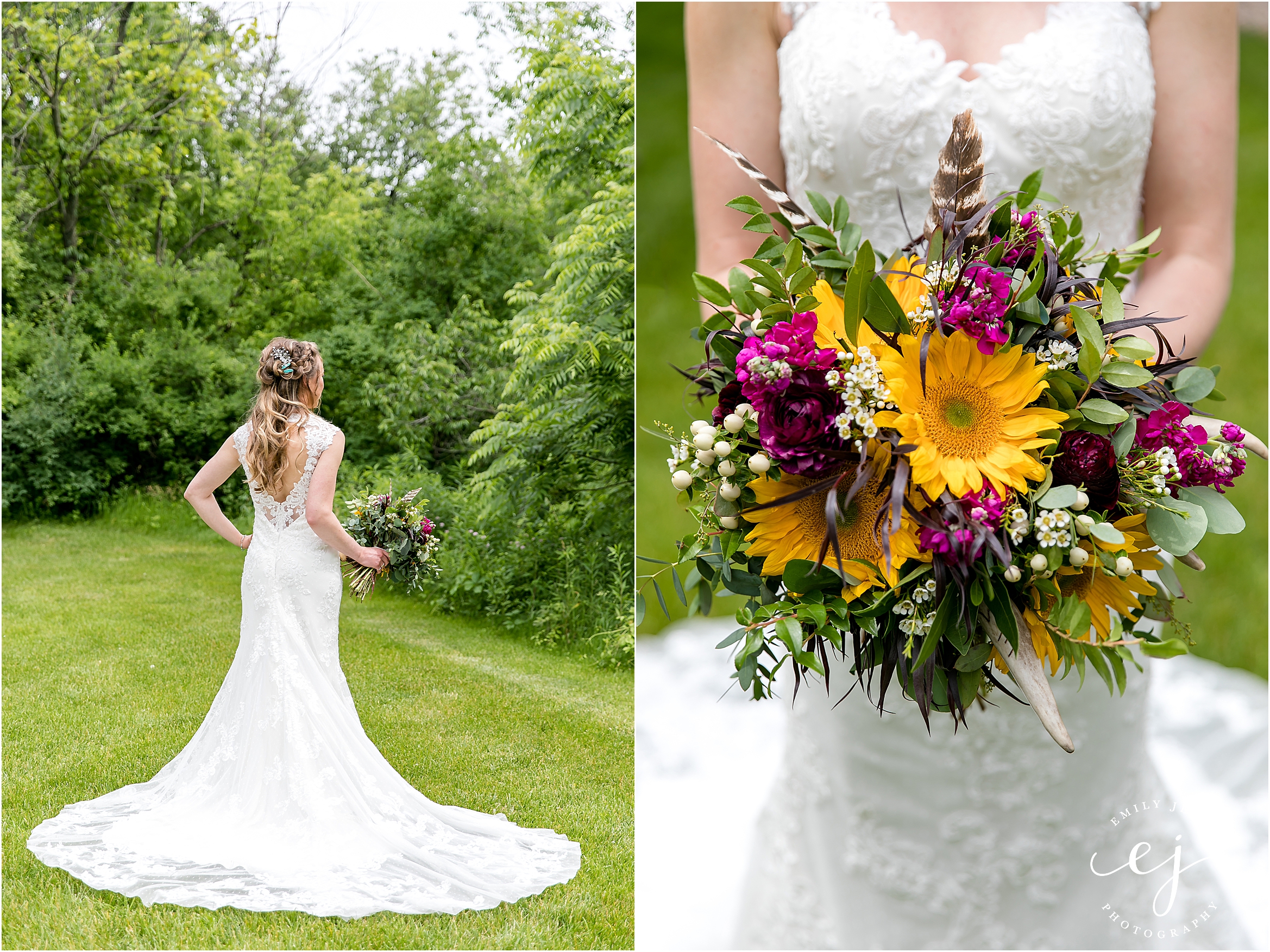 Stoney Creek Wisconsin Wedding Sunflower Boho