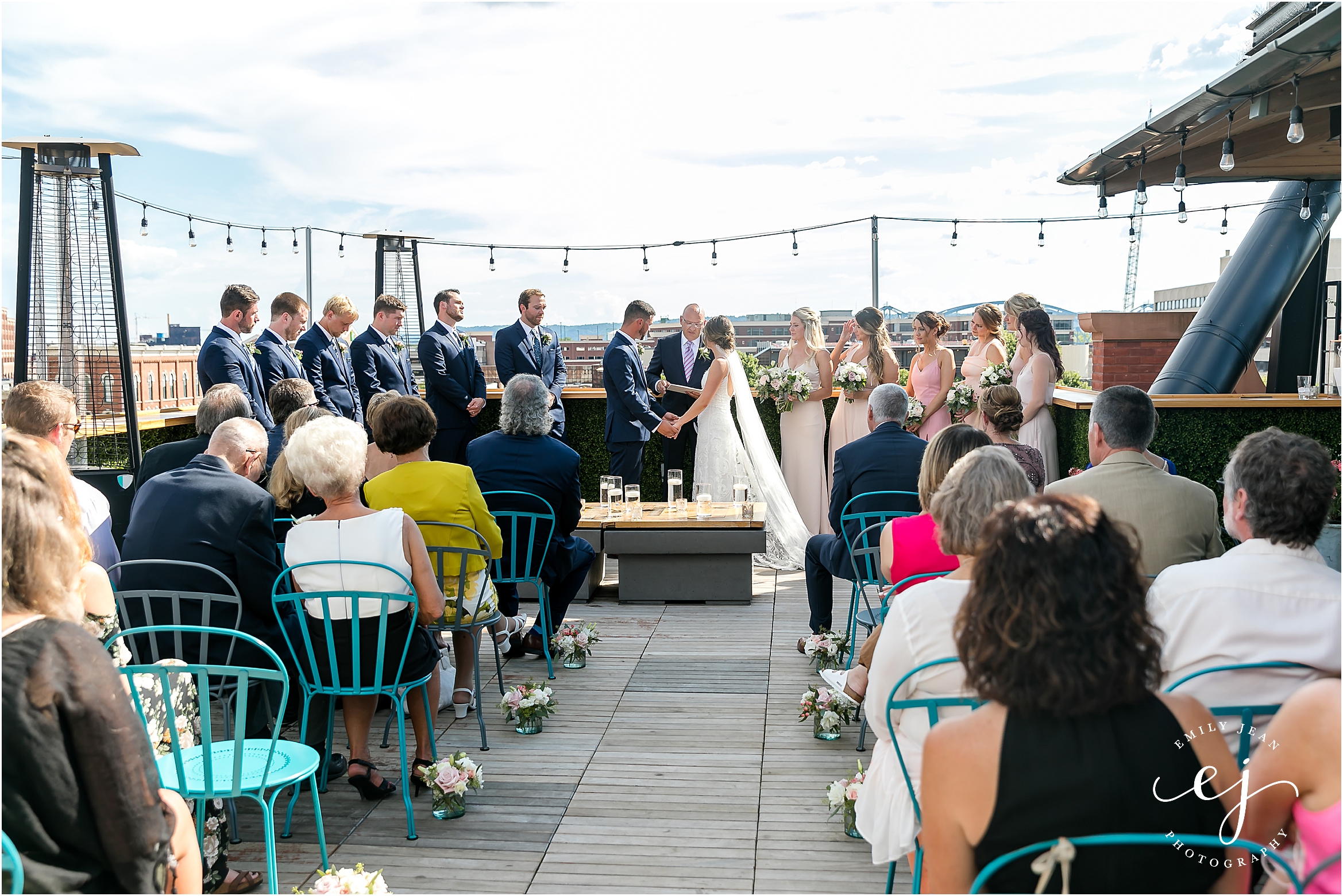 the charmant hotel rooftop wedding setup la crosse outdoor wedding