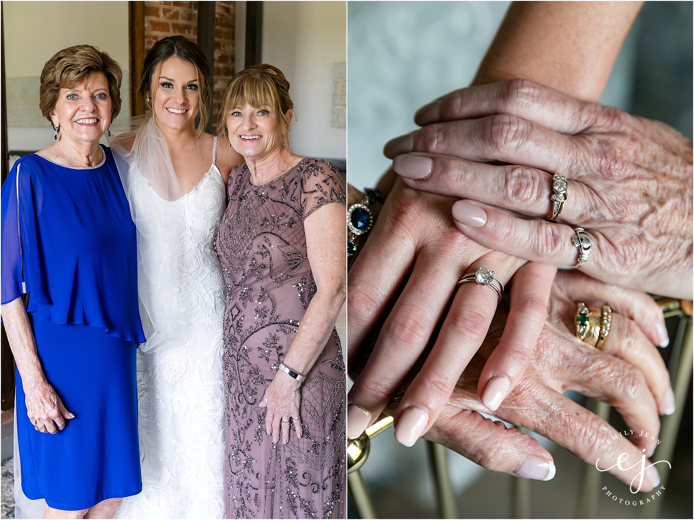 three 3 generation hands wedding ring