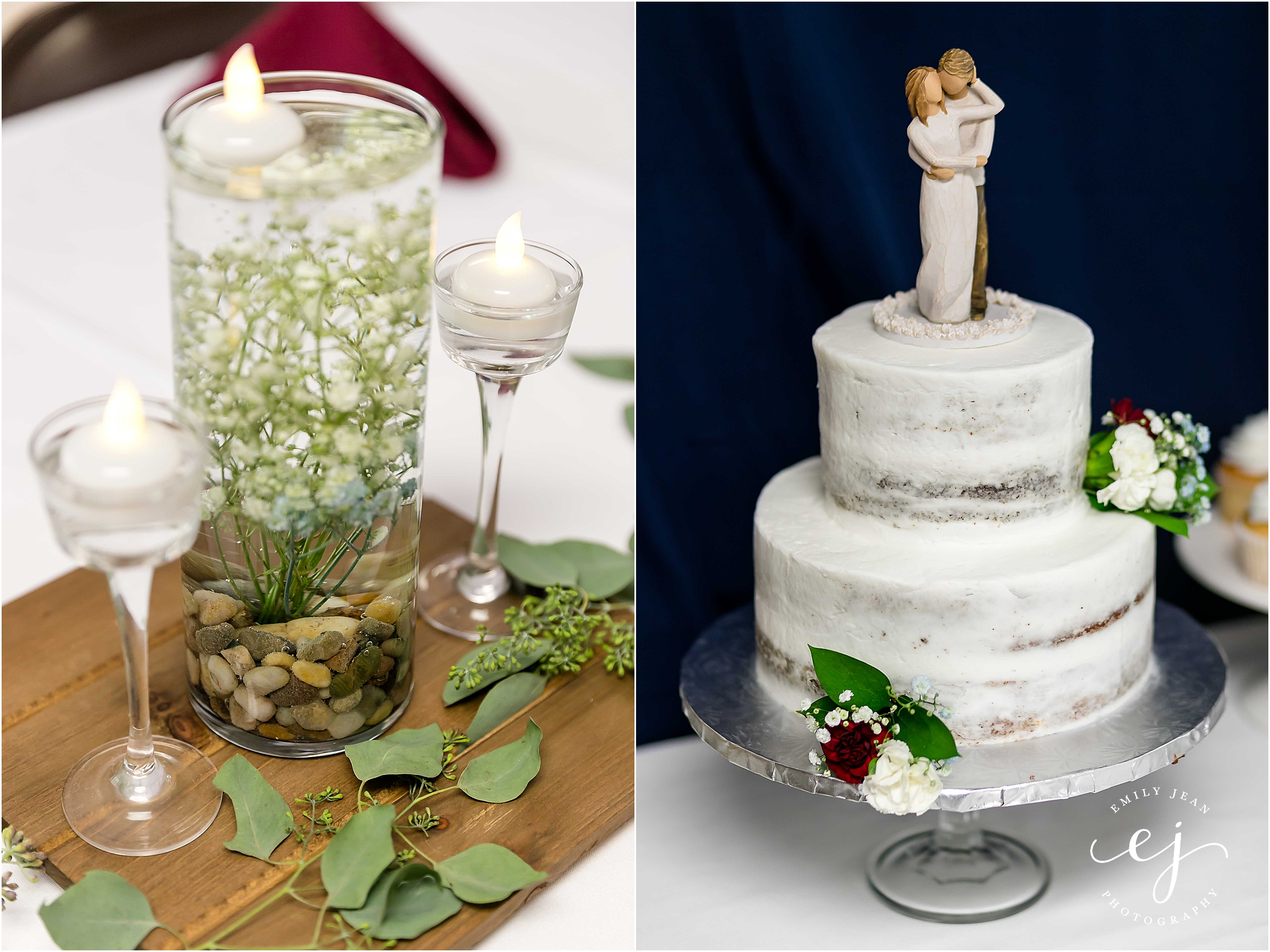 wisconsin wedding naked cake willows cake topper