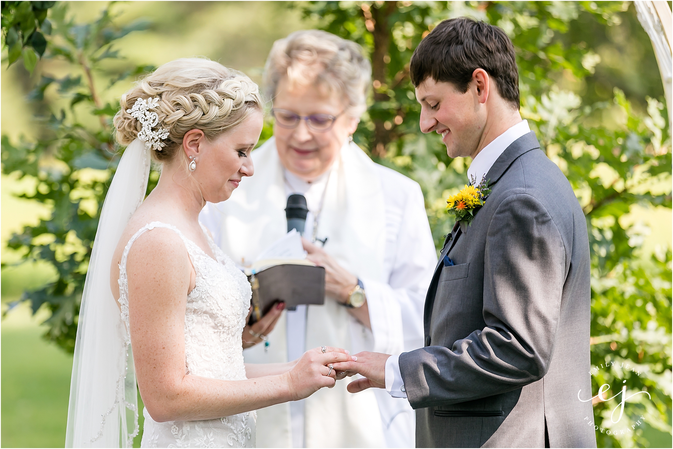 black river falls wisconsin farm wedding bride and groom saying vows
