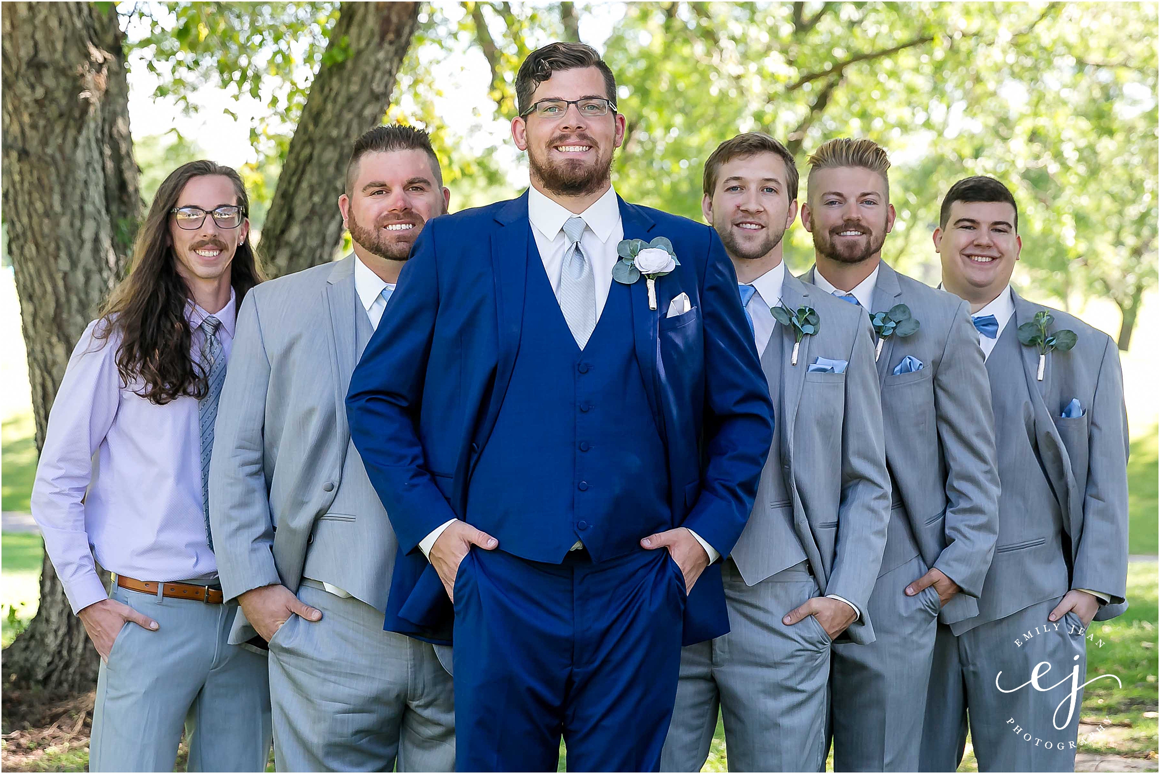 groom navy suit groomsmen grey suits at cedar creek onalska wisconsin wedding