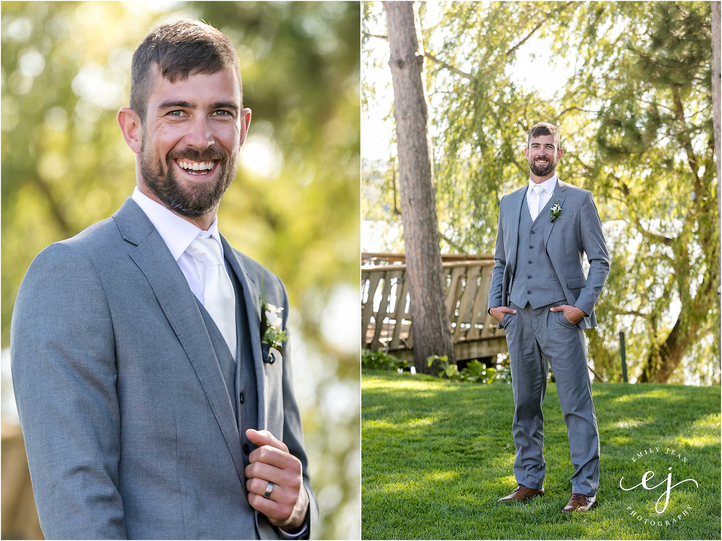 groom grey suit la crosse wisconsin wedding