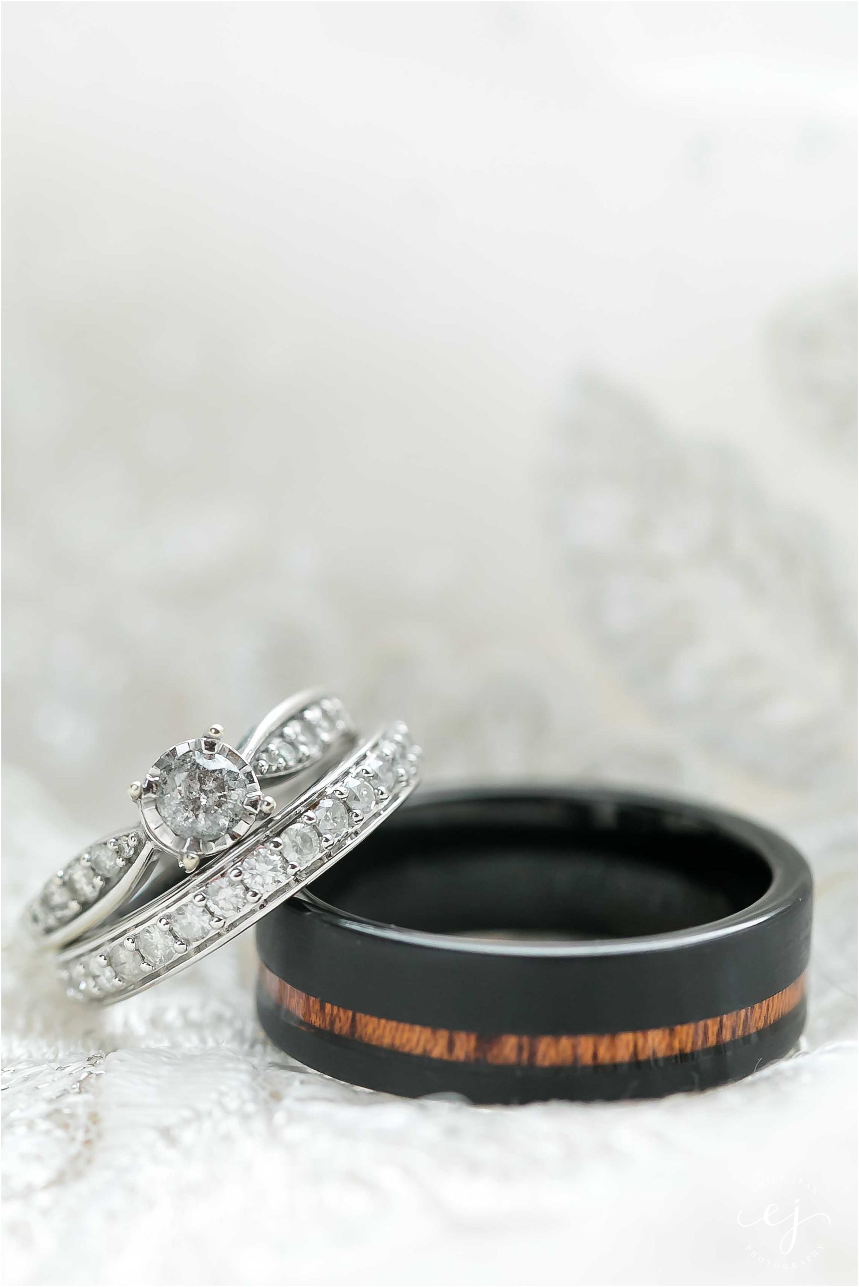 minnesota winter wedding rings wood black