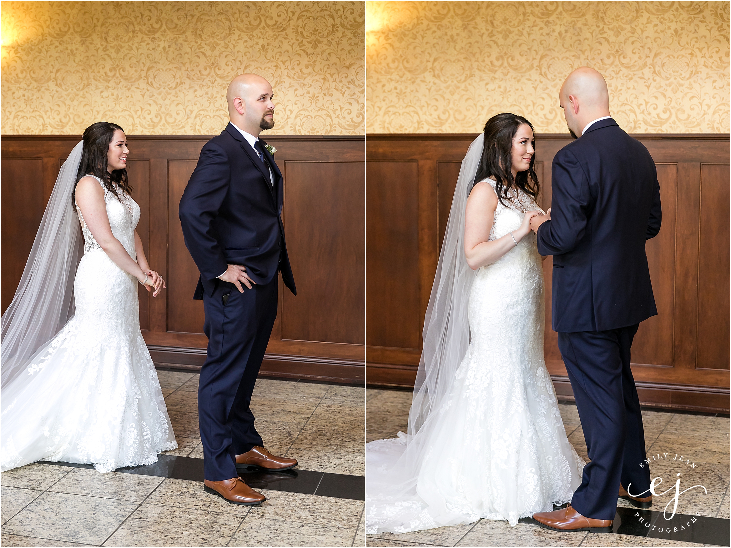 first look at the waterfront cargill room la crosse wisconsin wedding