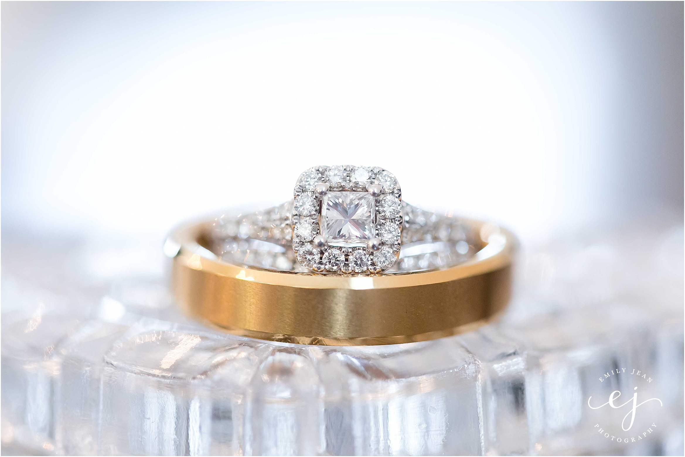 zales princess wedding ring with gold band