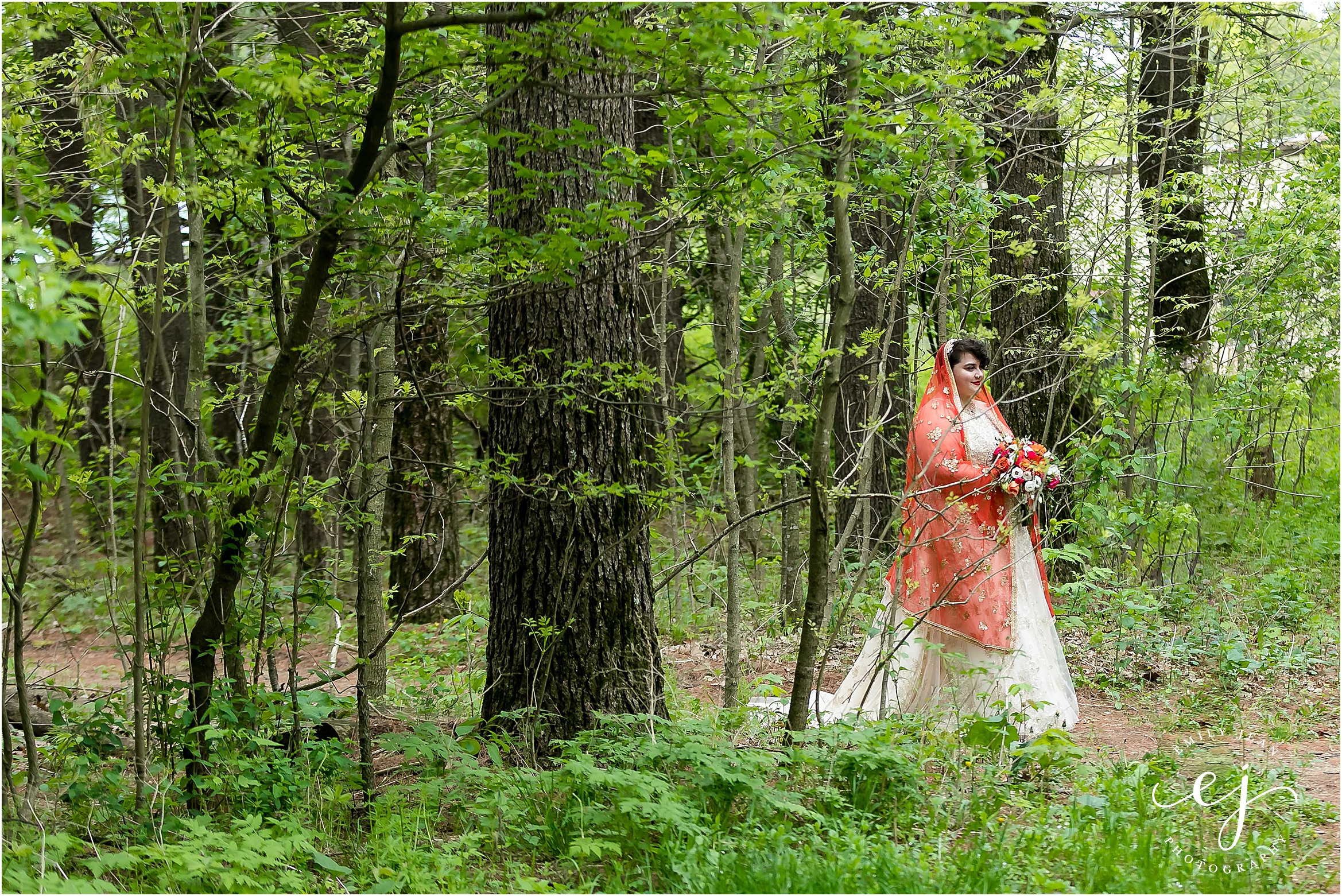 bride walking down aisle outdoor ceremony at wisconsin state park wildcat mountain