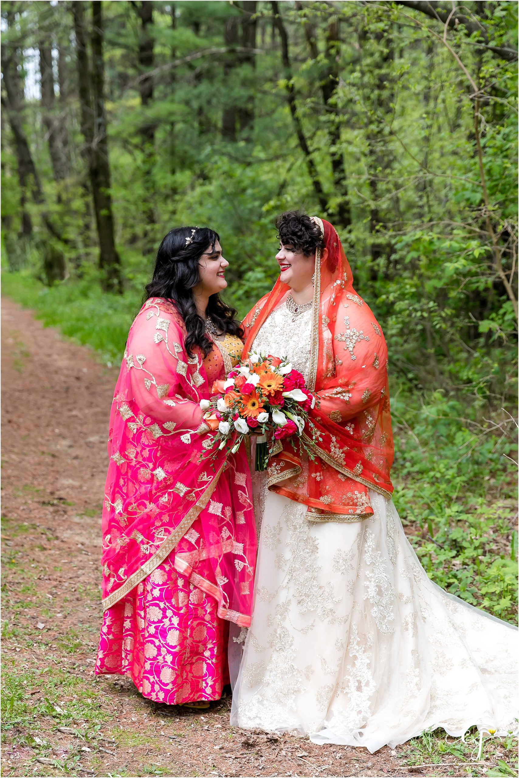 bride and bridesmaid indian wedding wisconsin