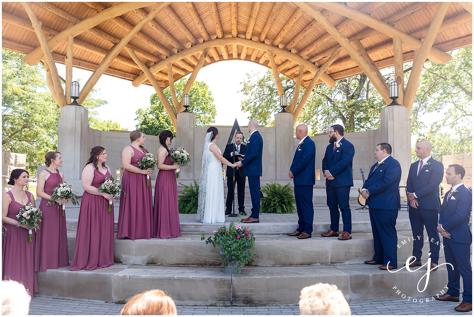 riverside park bandshell wedding ceremony