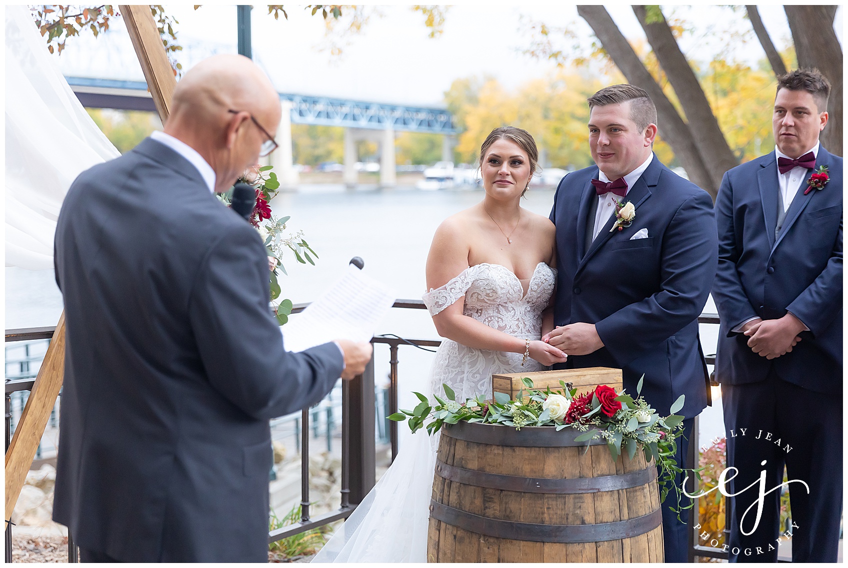 bride and groom wedding ceremony with wine ceremony
