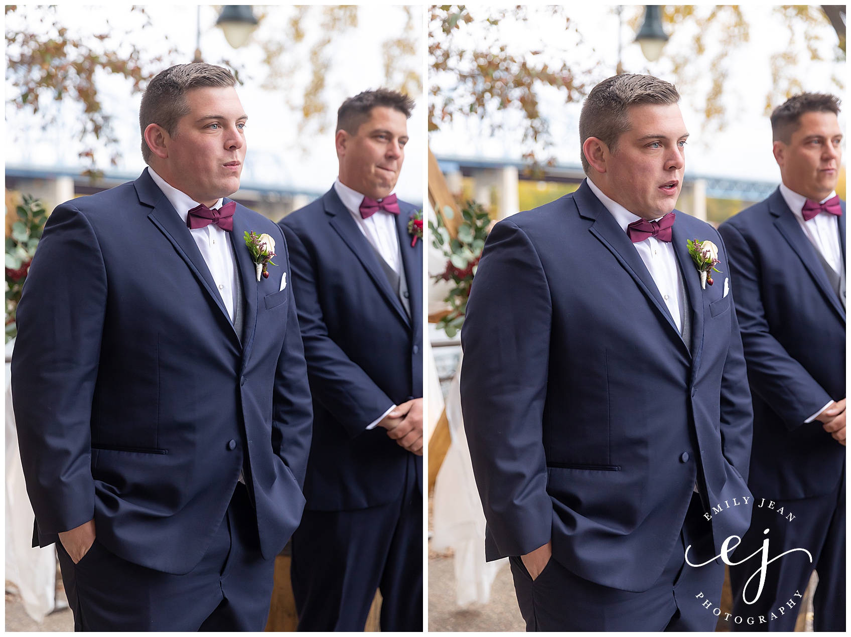 groom reaction to bride coming up the aisle