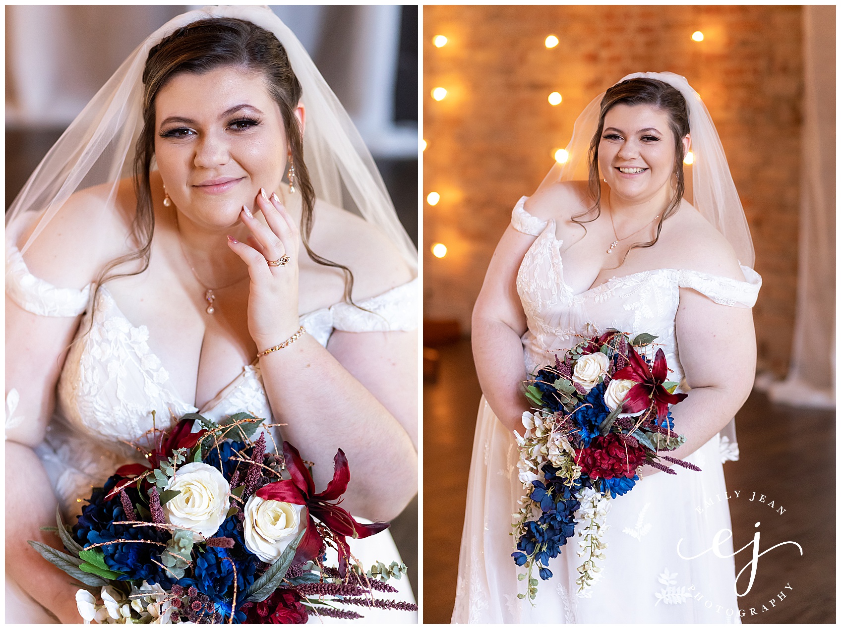bride portrait plus size red and navy wedding