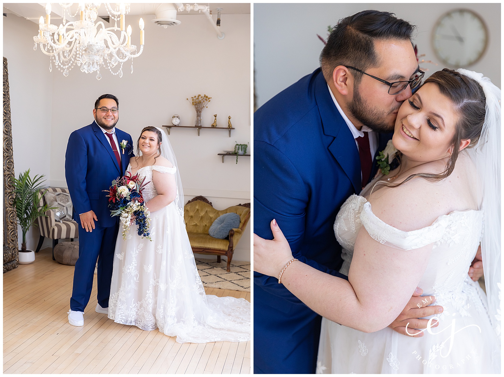 bride and groom portrait at the capitol room