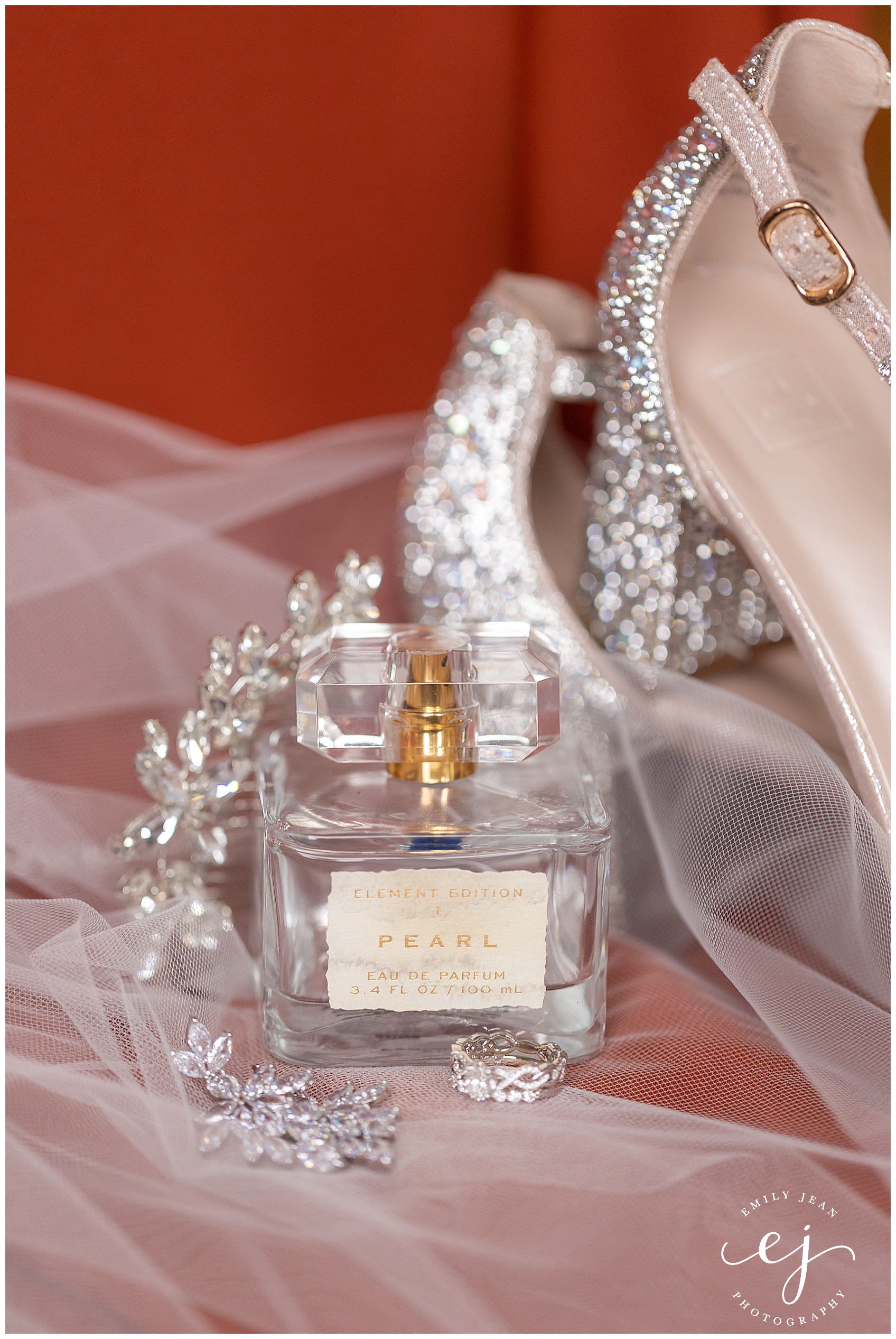 sparkle shoes hair piece and perfume