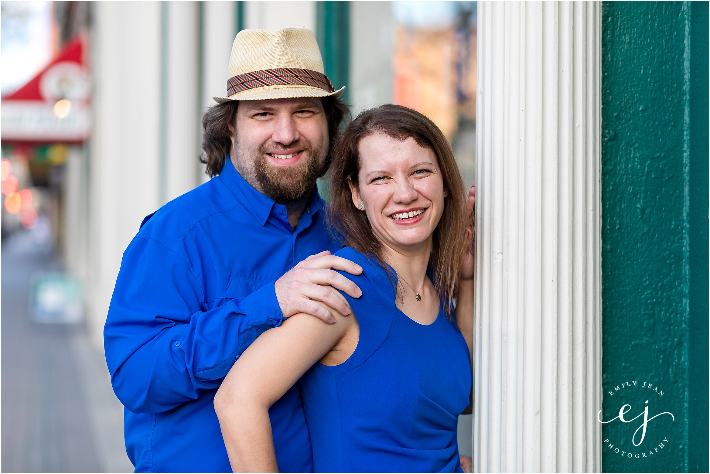 Engagement Engaged couple downtown La Crosse Wisconsin