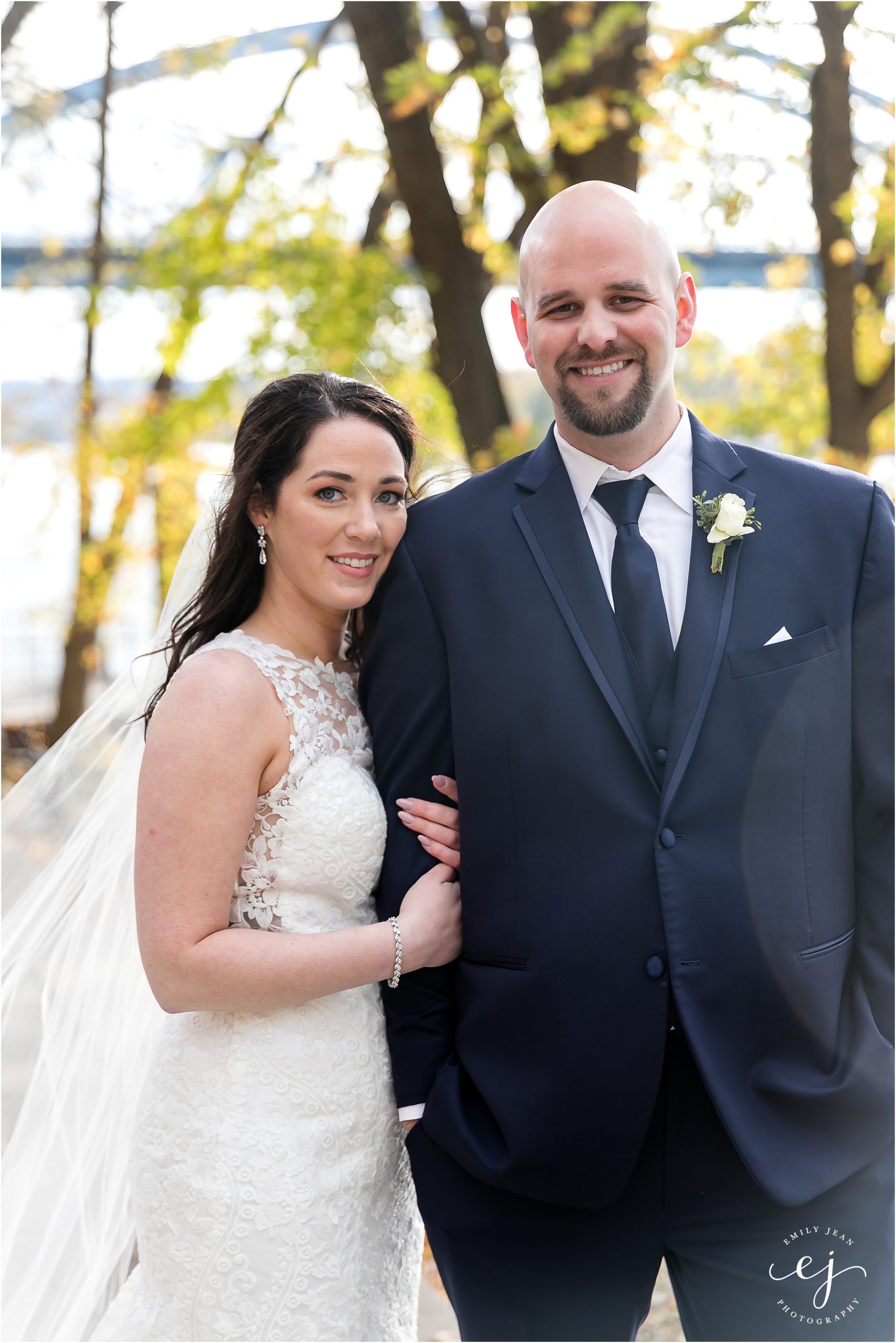 fall wedding portrait bride and groom cargill room waterfront wedding