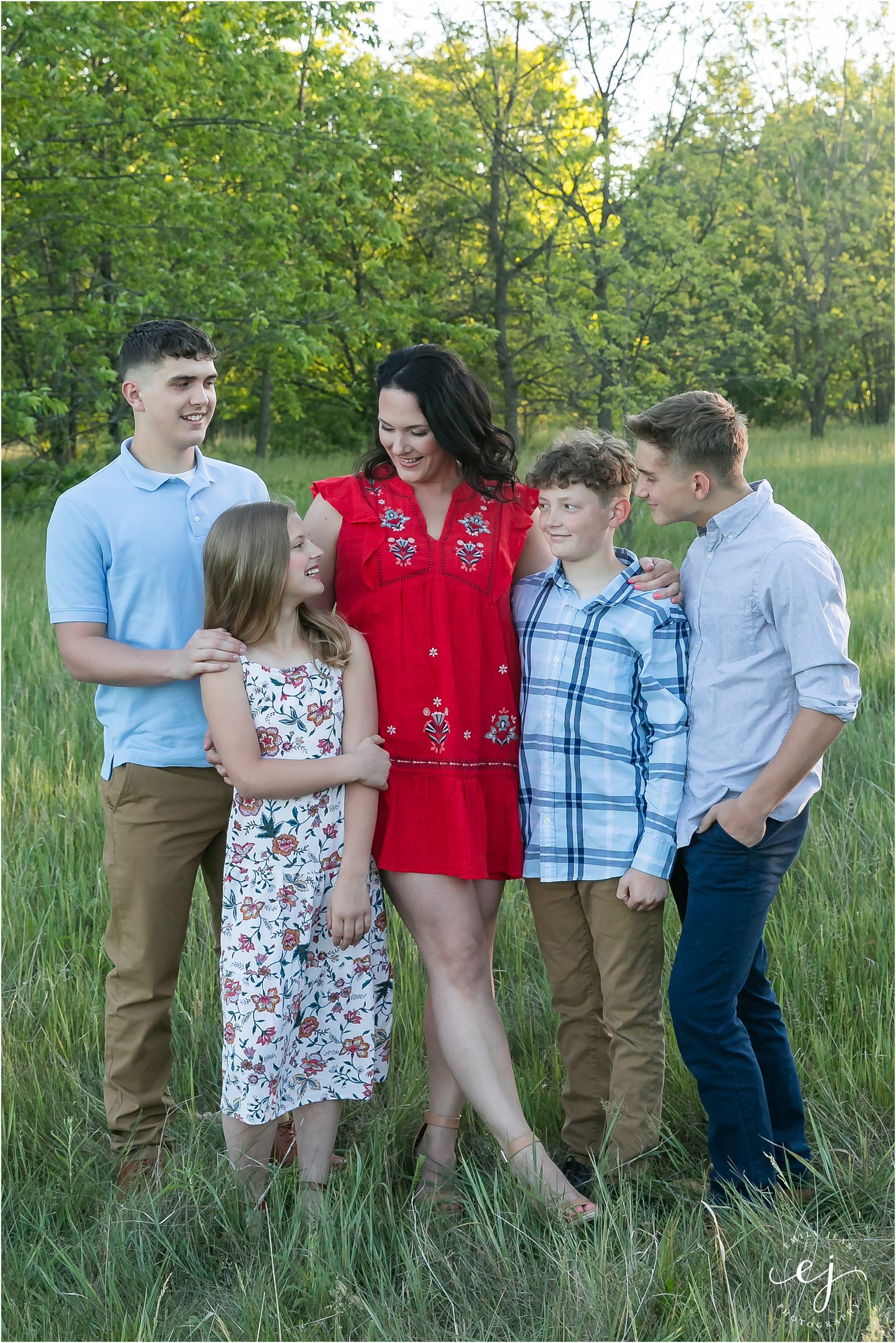 family portrait outdoor west salem wisconsin bright and vibrant colors