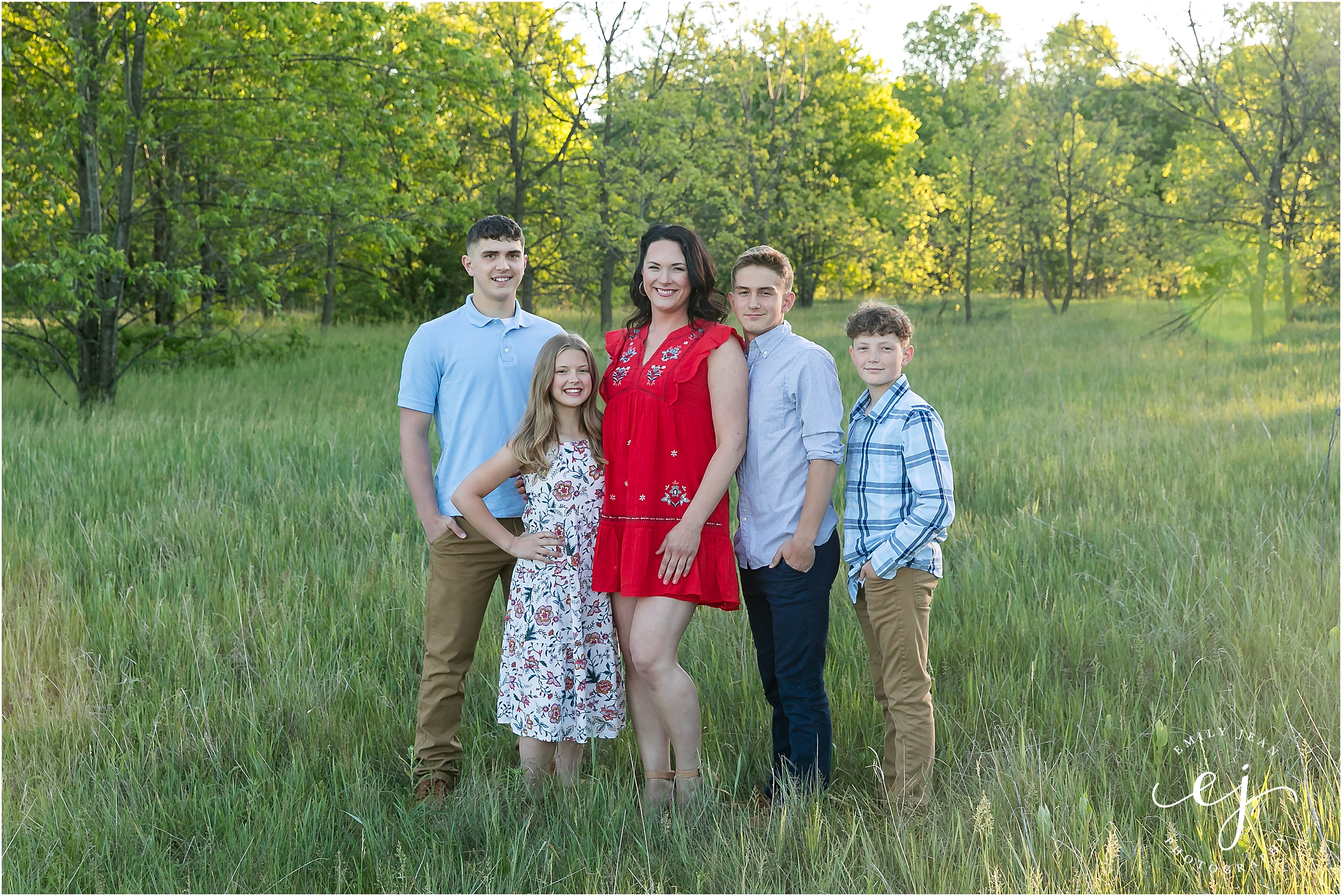 family portrait outdoor west salem wisconsin bright and vibrant colors